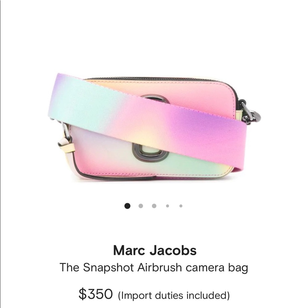 Marc Jacobs Rainbow Snapshot Camera Bag NWOT